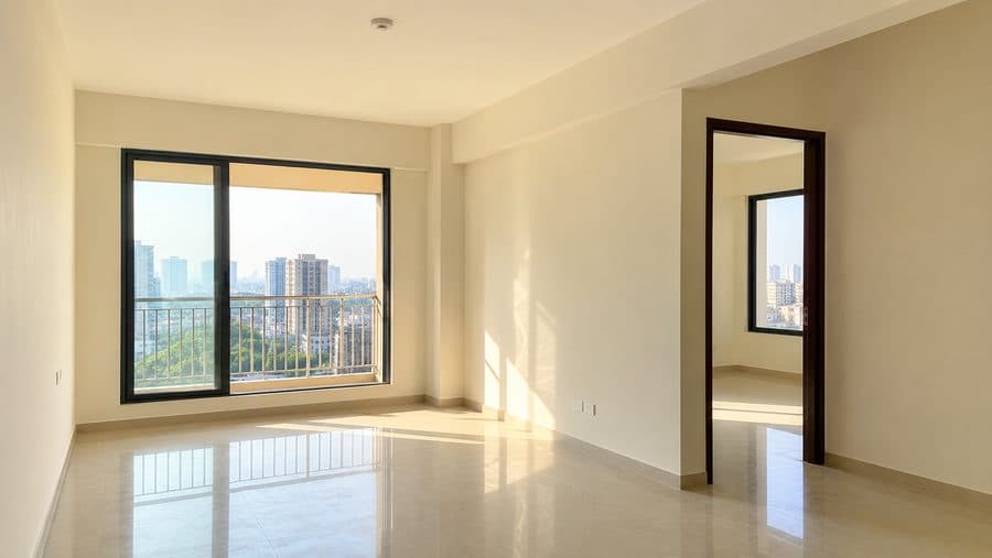 Empty apartment interior ready for painting